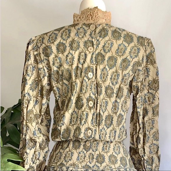 v i n t a g e :: Edwardian Prairie Regency Granny Core Lace Bib Pleated Dress - Picture 12 of 13